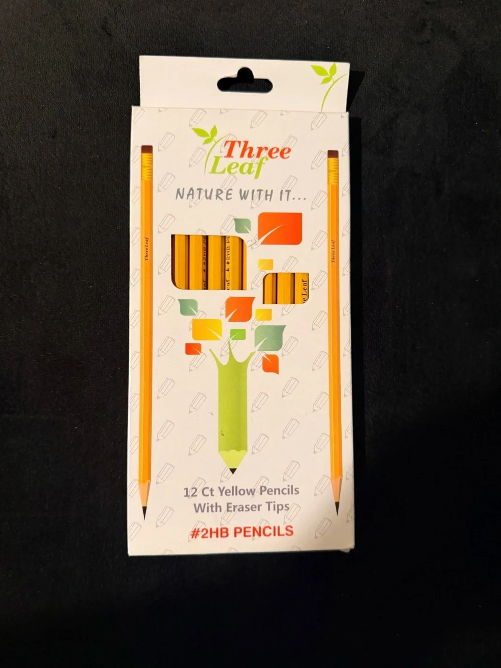 New Three Leaf #2 HB Yellow Wood Pencils | 12 Ct | Eco Friendly School Supplies